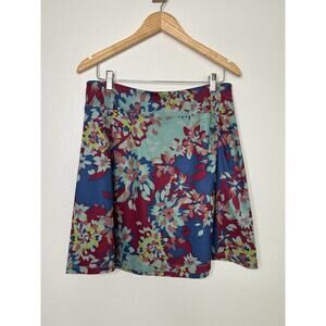 REI Skirt Flare Floral Zip Waist Pocket Outdoors Stretch Pull-On Women's Size L